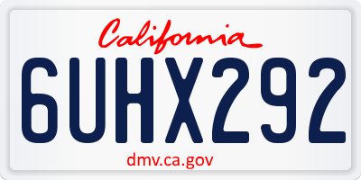 CA license plate 6UHX292