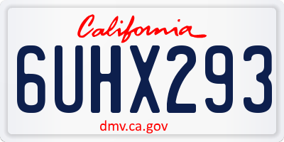 CA license plate 6UHX293
