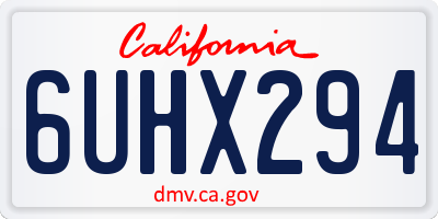 CA license plate 6UHX294