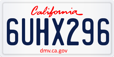 CA license plate 6UHX296