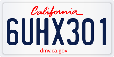 CA license plate 6UHX301