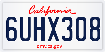 CA license plate 6UHX308