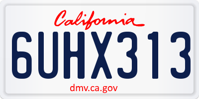 CA license plate 6UHX313