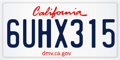 CA license plate 6UHX315