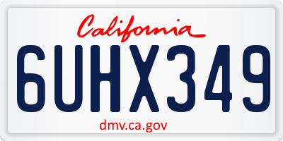 CA license plate 6UHX349