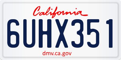 CA license plate 6UHX351
