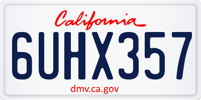 CA license plate 6UHX357