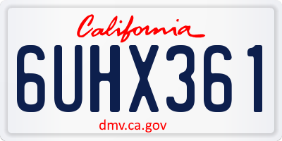 CA license plate 6UHX361