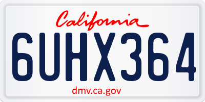 CA license plate 6UHX364