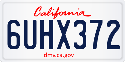 CA license plate 6UHX372