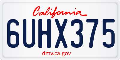 CA license plate 6UHX375