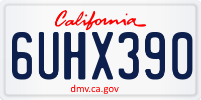 CA license plate 6UHX390