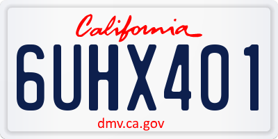 CA license plate 6UHX401