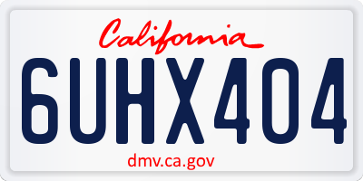 CA license plate 6UHX404