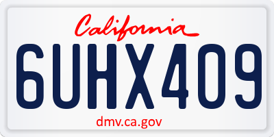 CA license plate 6UHX409