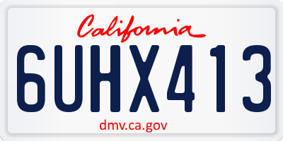 CA license plate 6UHX413