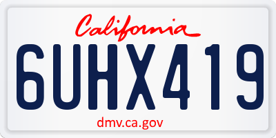 CA license plate 6UHX419