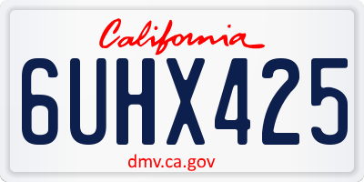 CA license plate 6UHX425