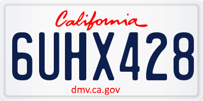 CA license plate 6UHX428