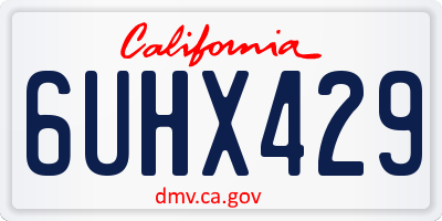 CA license plate 6UHX429