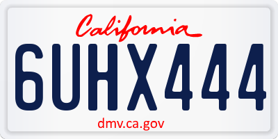 CA license plate 6UHX444