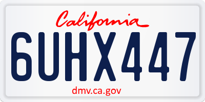 CA license plate 6UHX447