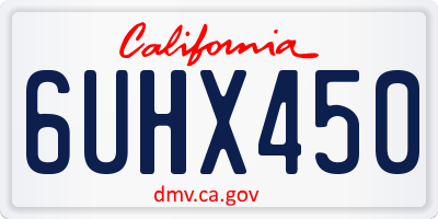 CA license plate 6UHX450