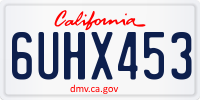 CA license plate 6UHX453