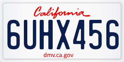 CA license plate 6UHX456
