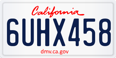 CA license plate 6UHX458