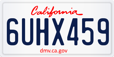 CA license plate 6UHX459