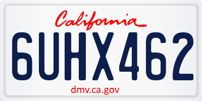 CA license plate 6UHX462
