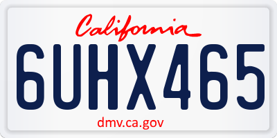 CA license plate 6UHX465