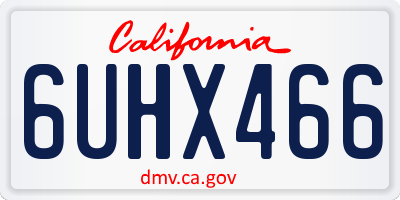 CA license plate 6UHX466