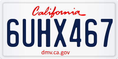 CA license plate 6UHX467