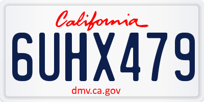 CA license plate 6UHX479