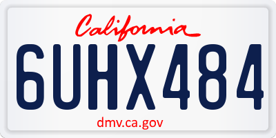 CA license plate 6UHX484