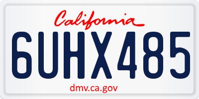 CA license plate 6UHX485