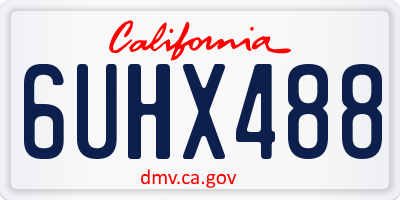 CA license plate 6UHX488