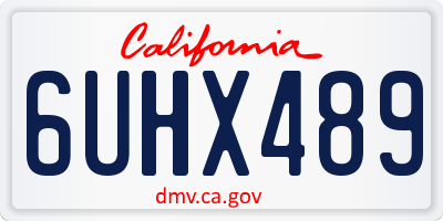 CA license plate 6UHX489