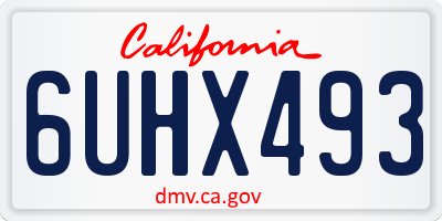 CA license plate 6UHX493