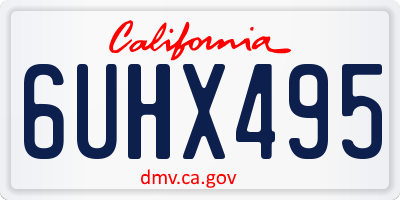 CA license plate 6UHX495