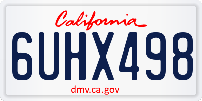 CA license plate 6UHX498