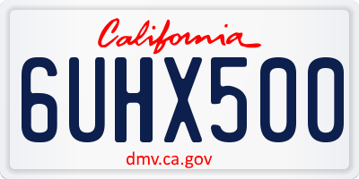 CA license plate 6UHX500