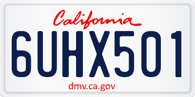 CA license plate 6UHX501