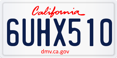 CA license plate 6UHX510