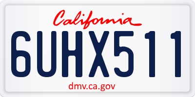 CA license plate 6UHX511