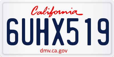 CA license plate 6UHX519