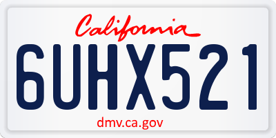 CA license plate 6UHX521