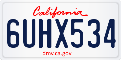 CA license plate 6UHX534